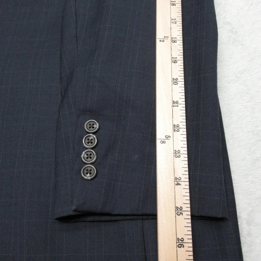 Lauren Ralph Lauren Wool Cashmere Blazer Men 46L Blue‎ Plaid Sport Coat READ